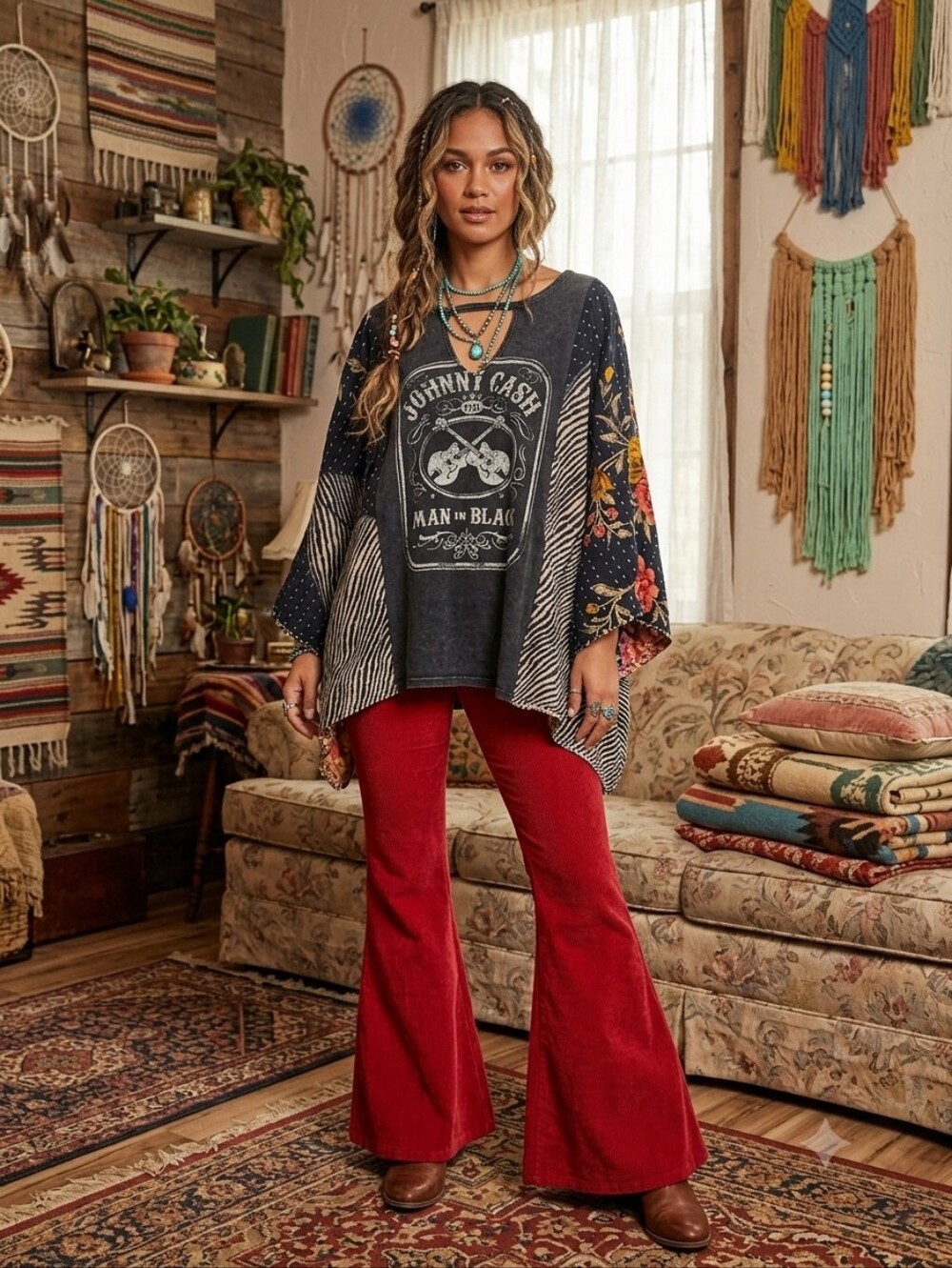 CUSTUM JOHNNY CASH KANTHA TOP OSFM